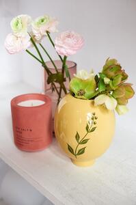 Žuto-zelena vaza od kamenine Bloomingville Rose