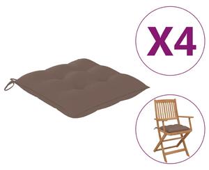 VidaXL Jastuci za stolice 4 kom smeđe-sivi 40 x 40 x 7 cm od tkanine