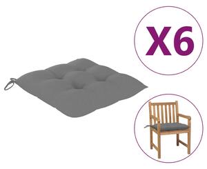VidaXL Jastuci za stolice 6 kom sivi 50 x 50 x 7 cm od tkanine