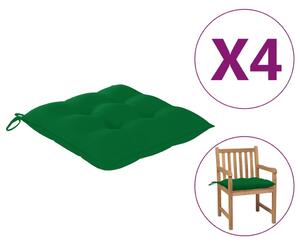 VidaXL Jastuci za stolice 4 kom zeleni 50 x 50 x 7 cm od tkanine