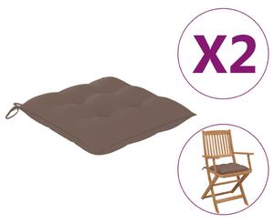 VidaXL Jastuci za stolice 2 kom smeđe-sivi 40 x 40 x 7 cm od tkanine