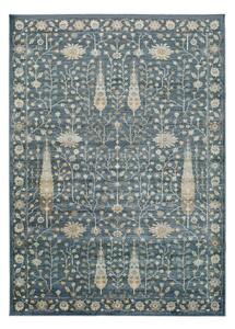 Plavi tepih od viskoze Universal Vintage Flowers, 140 x 200 cm