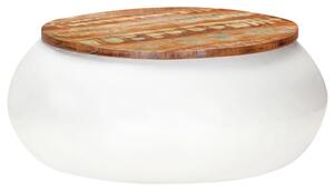 VidaXL Stolić za kavu bijeli 68x68x30 cm od masivnog obnovljenog drva