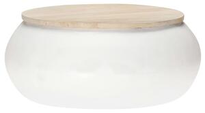 VidaXL Stolić za kavu bijeli 68 x 68 x 30 cm od masivnog drva manga