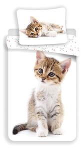 Bijela pamučna dječja posteljina za krevet za jednu osobu 140x200 cm Kitten – Jerry Fabrics