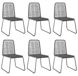 Vrtne stolice od poliratana 6 kom crne