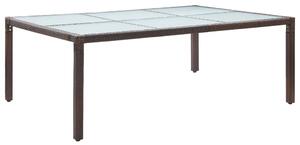 VidaXL Vrtni blagovaonski stol smeđi 200 x 150 x 74 cm od poliratana