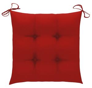 VidaXL Jastuci za stolice 2 kom crveni 40 x 40 x 7 cm od tkanine