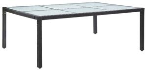 VidaXL Vrtni blagovaonski stol crni 200 x 150 x 74 cm od poliratana
