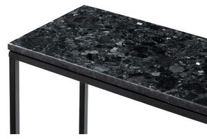 Crni granitni konzolni stol s crnim podnožjem, duljina 100 cm