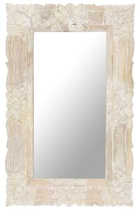 VidaXL Ogledalo bijelo 80 x 50 cm od masivnog drva manga