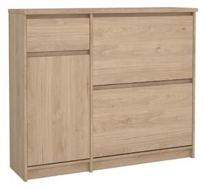 Preklopni ormarić za cipele u dekoru hrasta u prirodnoj boji 109x93x32 cm Naia – Tvilum