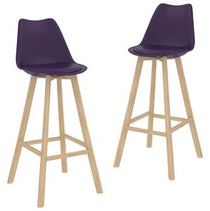 VidaXL Barski stolci od umjetne kože 2 kom tamnoljubičasti