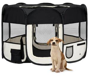 VidaXL Sklopiva ogradica za pse s torbom za nošenje crna 110x110x58 cm