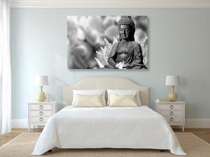 Slika mirni Buddha u crno-bijelom dizajnu