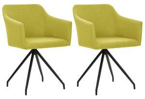 VidaXL Okretne blagovaonske stolice od tkanine 2 kom zelene