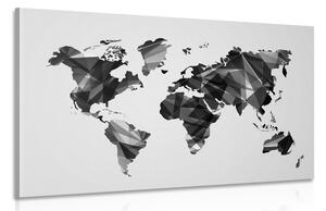 Slika zemljovid svijeta u dizajnu vektorske grafike u crno-bijelom dizajnu