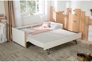Dječji krevet od borovine s krevetom na razvlačenje u bijeloj natur boji 90x190 cm Kiara – Marckeric