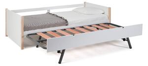 Dječji krevet od borovine s krevetom na razvlačenje u bijeloj natur boji 90x190 cm Kiara – Marckeric