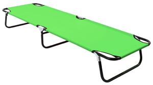 VidaXL Sklopiva ležaljka za sunčanje čelična zelena