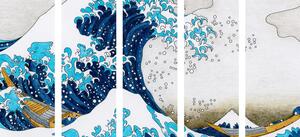 5-dijelna slika reprodukcija Veliki val kod Kanagawe - Katsushika Hokusai