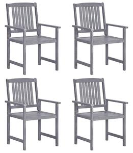 VidaXL Vrtne stolice 4 kom od masivnog bagremovog drva sive
