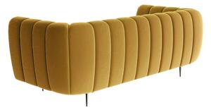 Žuti baršunasti kauč Ghado Shel, 210 cm