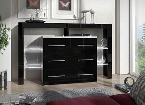 Zondo.hr Komoda Raven (bijela + crna sjajna). 1122873