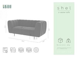 Tamnozelena baršunasta sofa Ghado Shel, 170 cm