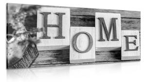 Slika slova HOME u crno-bijelom dizajnu