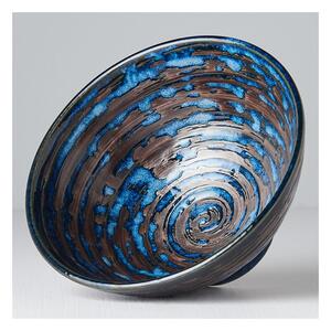 Plava keramička zdjela MIJ Copper Swirl, ø 16 cm