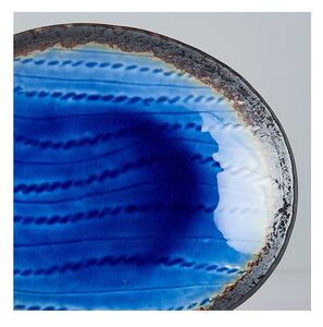Plavi keramički ovalni tanjur MIJ Cobalt, 24 x 20 cm