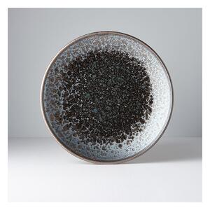 Crno-sivi keramički tanjur MIJ Pearl, ø 25 cm