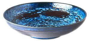 Plava keramička zdjela za serviranje MIJ Copper Swirl, ø 28 cm