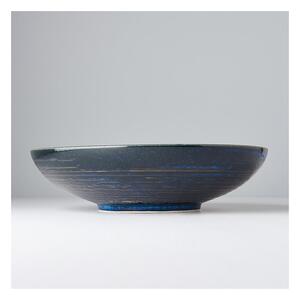 Plava keramička zdjela za serviranje MIJ Copper Swirl, ø 28 cm