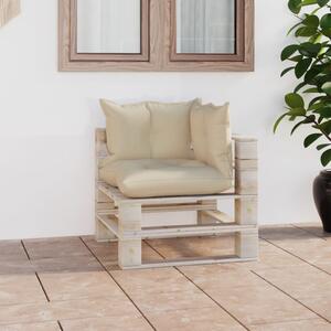 VidaXL Kutna vrtna sofa od paleta od borovine s jastucima