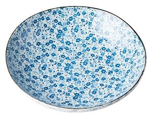 Plavo-bijeli keramički duboki tanjur MIJ Daisy, Ø 21 cm