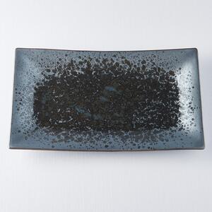 Crno-sivi keramički tanjur za serviranje MIJ Pearl, 33 x 19 cm