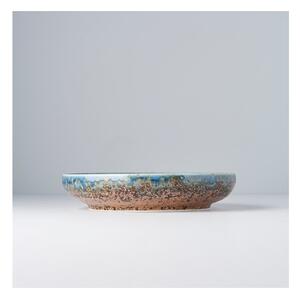 Bež-plavi keramički tanjur s podignutim rubom MIJ Earth & Sky, ø 22 cm
