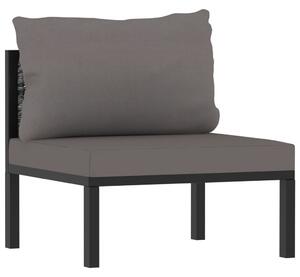 VidaXL Modularna srednja sofa od poliratana s jastucima antracit