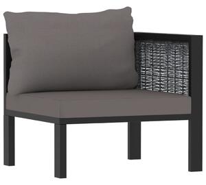 VidaXL Modularna kutna sofa od poliratana s lijevim naslonom antracit