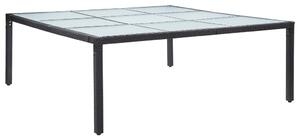 VidaXL Vrtni blagovaonski stol crni 200 x 200 x 74 cm od poliratana