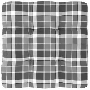 VidaXL Jastuk za sofu od paleta sivi karirani 80 x 80 x 10 cm