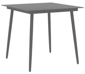 VidaXL Vrtni blagovaonski stol crni 80 x 80 x 74 cm od čelika i stakla