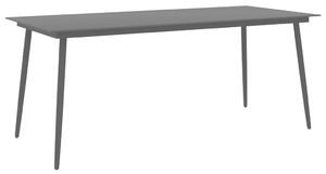 VidaXL Vrtni blagovaonski stol crni 190 x 90 x 74 cm čelik i staklo
