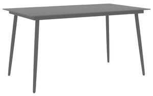 VidaXL Vrtni blagovaonski stol crni 150x90x74 cm od čelika i stakla