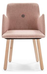 Ružičasti blagovaonski stolac s nogama od kaučukovca Marckeric Aruba