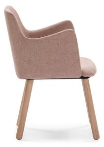 Ružičasti blagovaonski stolac s nogama od kaučukovca Marckeric Aruba