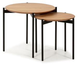 Set s 2 stolića za odlaganje s detaljima od drveta Marckeric Piera