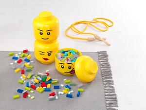 Žuta kutija za pohranu u obliku glave LEGO® Whinky, 10.5 x 10.6 x 12 cm